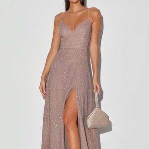 Lulu’s Pink Sparkly Prom dress